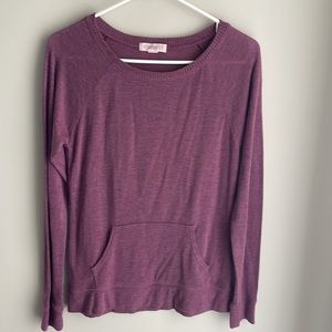Forever21- Purple Marble Wash Pullover lightweight Sweater shirt- front pocket-M